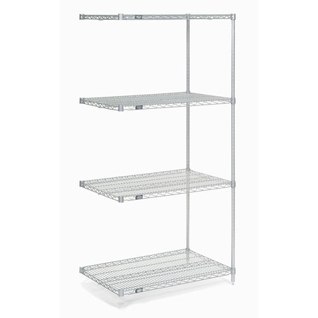Nexel Wire Shelving Add-On, Poly-Z-Brite, 36W x 21D x 74H A21367Z